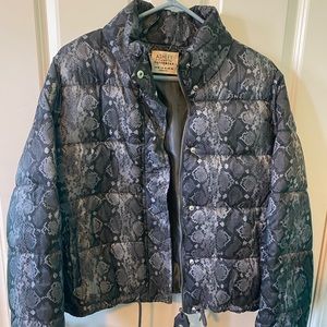 Snakeskin puffer jacket